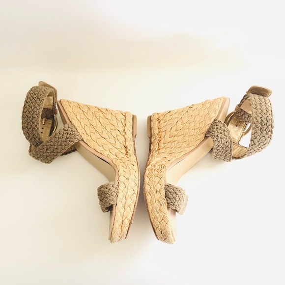 STUART WEITZMAN ALEX Green Crisscross Espadrille Wedges - Picture 9 of 15